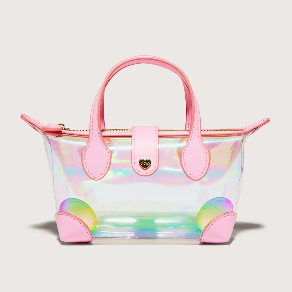 Stoney Clover Lane Crossbody Pouchette Holographic  iridescent Pink  Bag